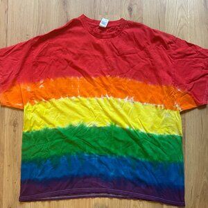 3XL Rainbow Tie-Dye T-Shirt – Vibrant Pride Colors, Unisex Fit